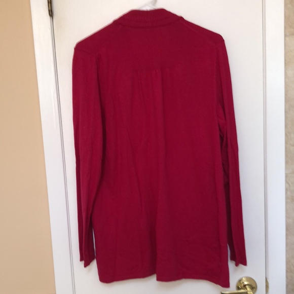 Talbots sweater cardigan hot pink fuchsia Large L - Picture 3 of 3